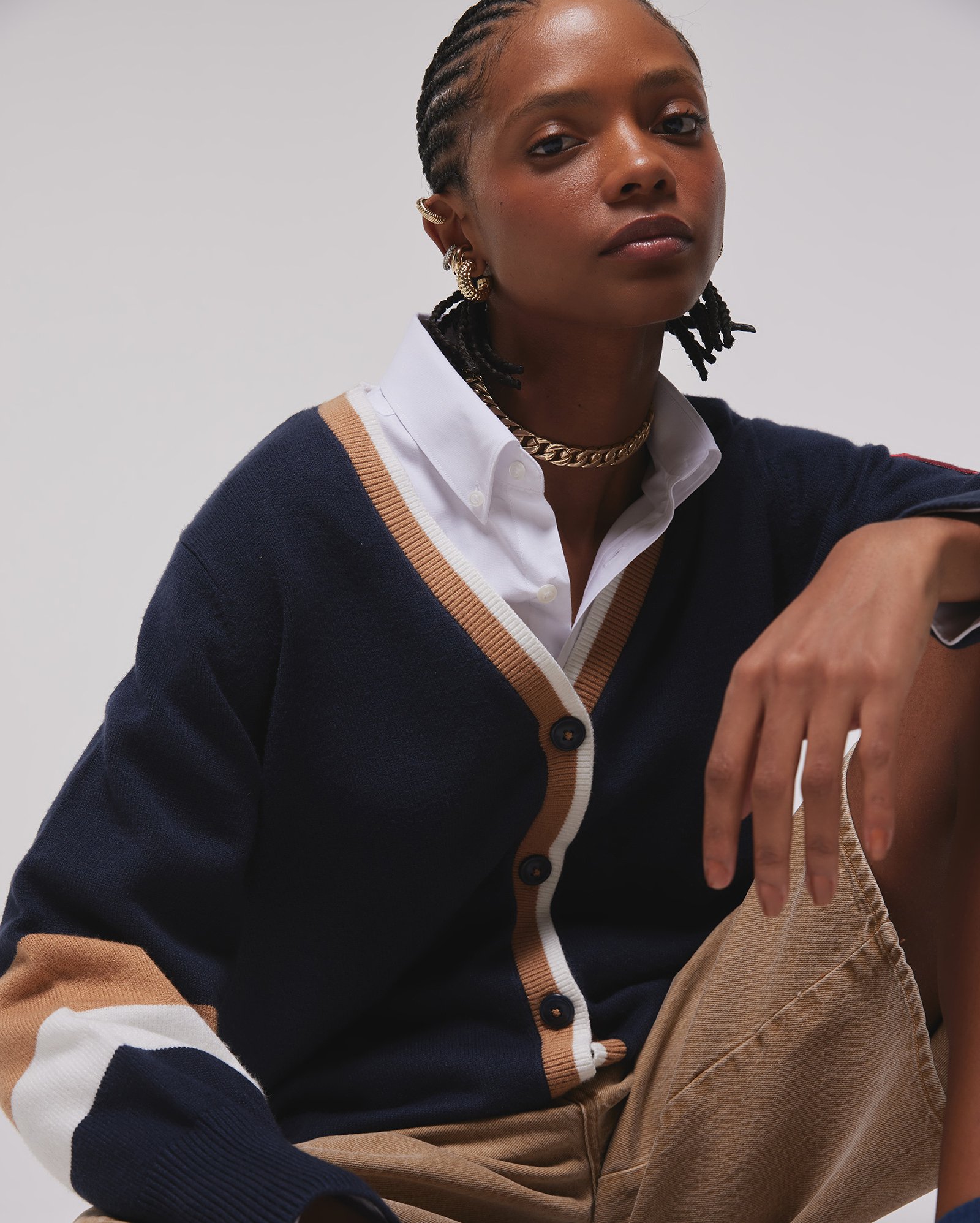 Riachuelo | Cardigan feminino tricot oversized - Azul Escuro