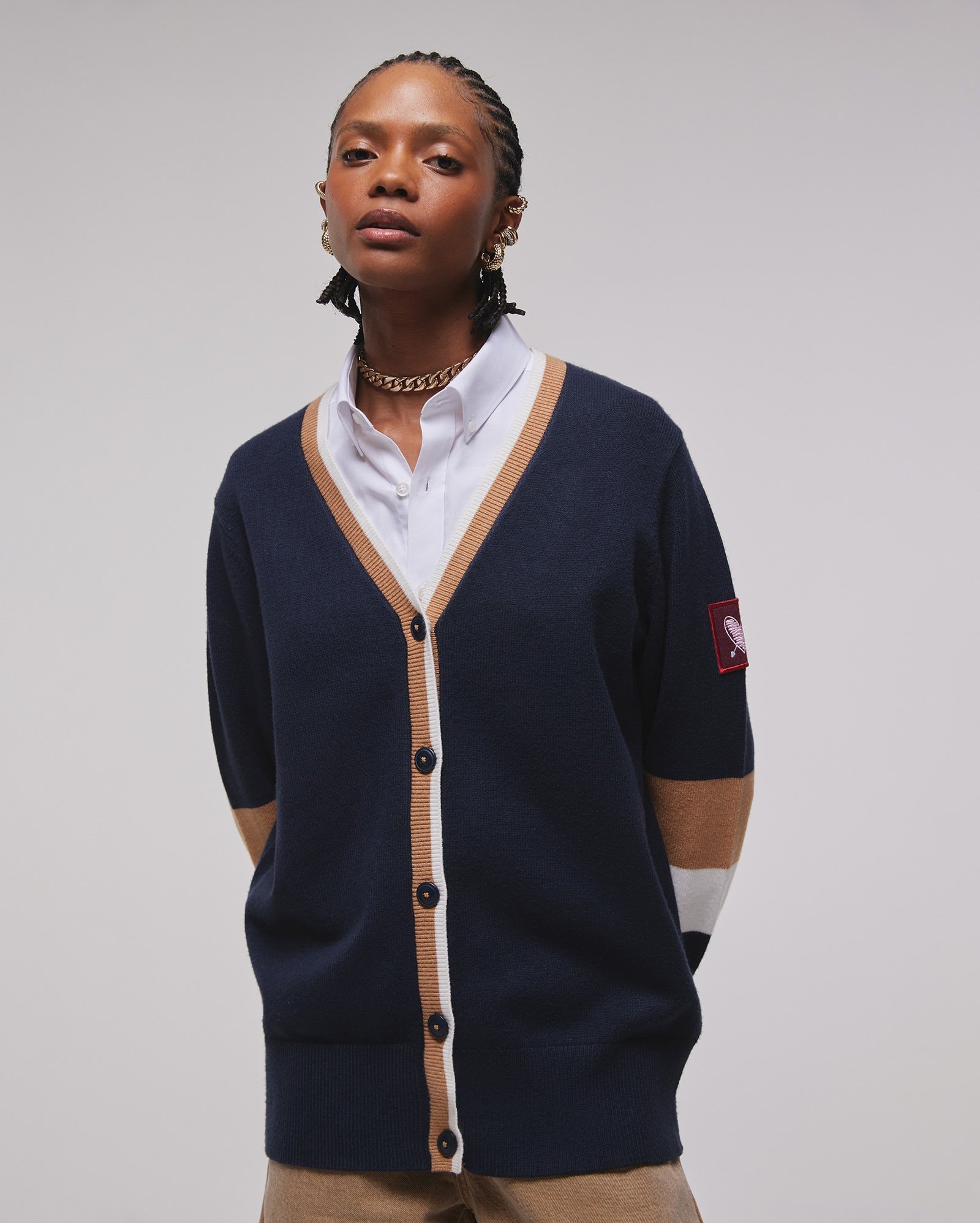 Riachuelo | Cardigan feminino tricot oversized - Azul Escuro