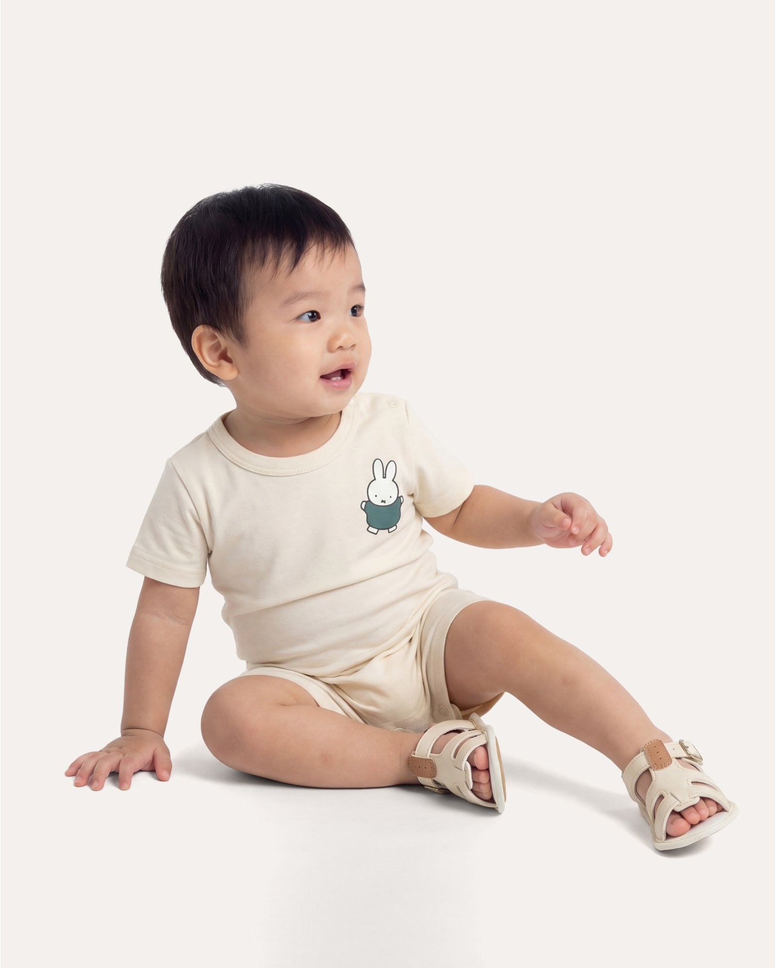 Macaquinho bebê estampado - bege | Miffy
