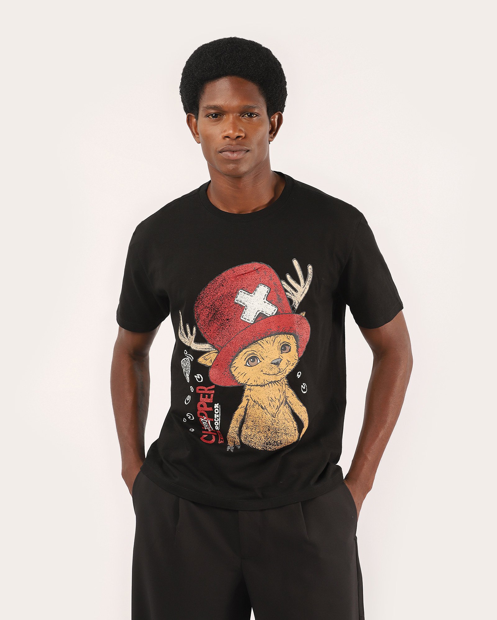 Camiseta masculina regular Chopper - preta | One Piece