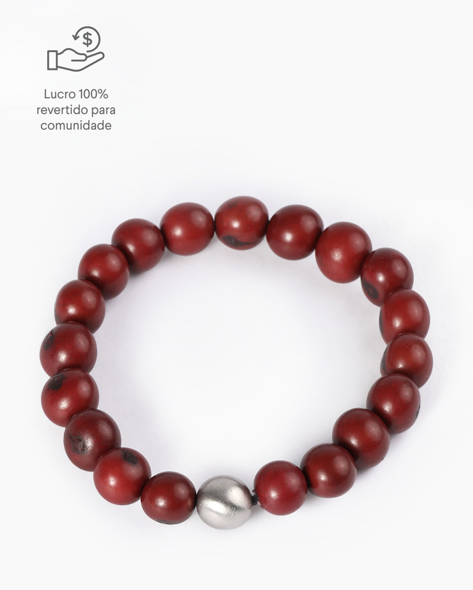 Pulseira de semente de açaí Yawanawa - Vermelho | Riachuelo + #TOGETHERBAND