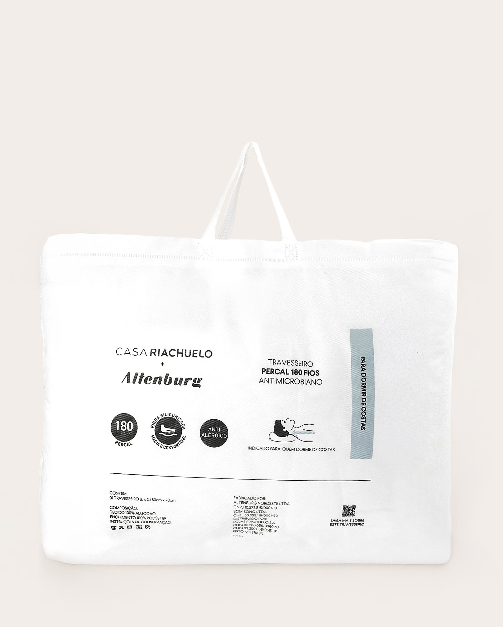Travesseiro percal 180 fios - branco | Altenburg