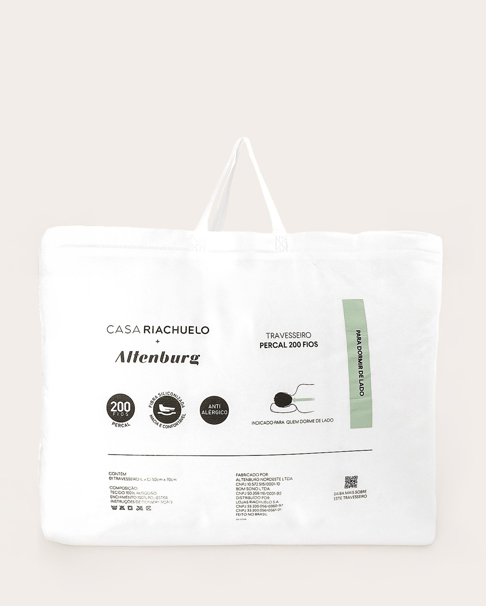 Travesseiro percal 200 fios - branco | Altenburg
