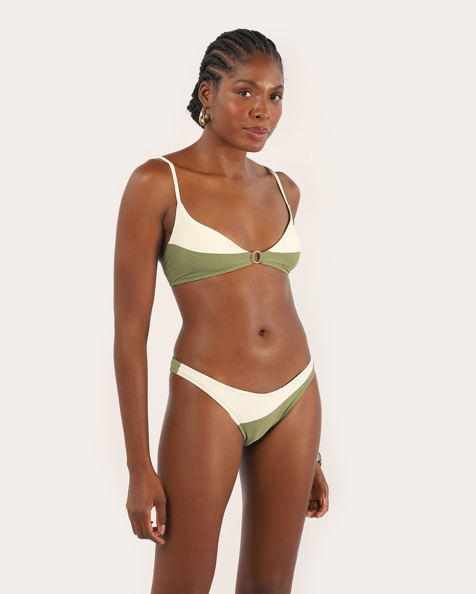 Biquini sutiã texturizado com argola - multicor