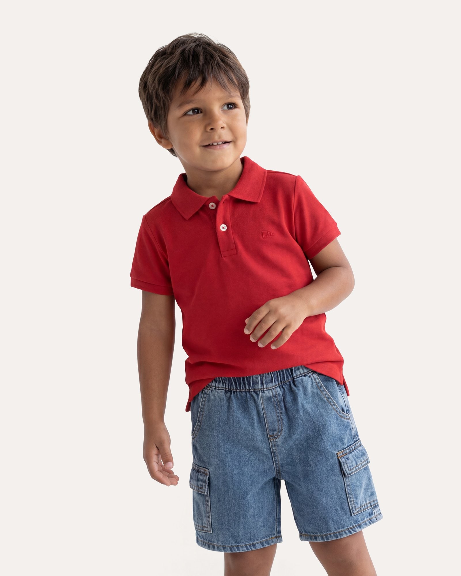 Polo infantil Pool Legacy malha piquet 1-6A - Vermelho