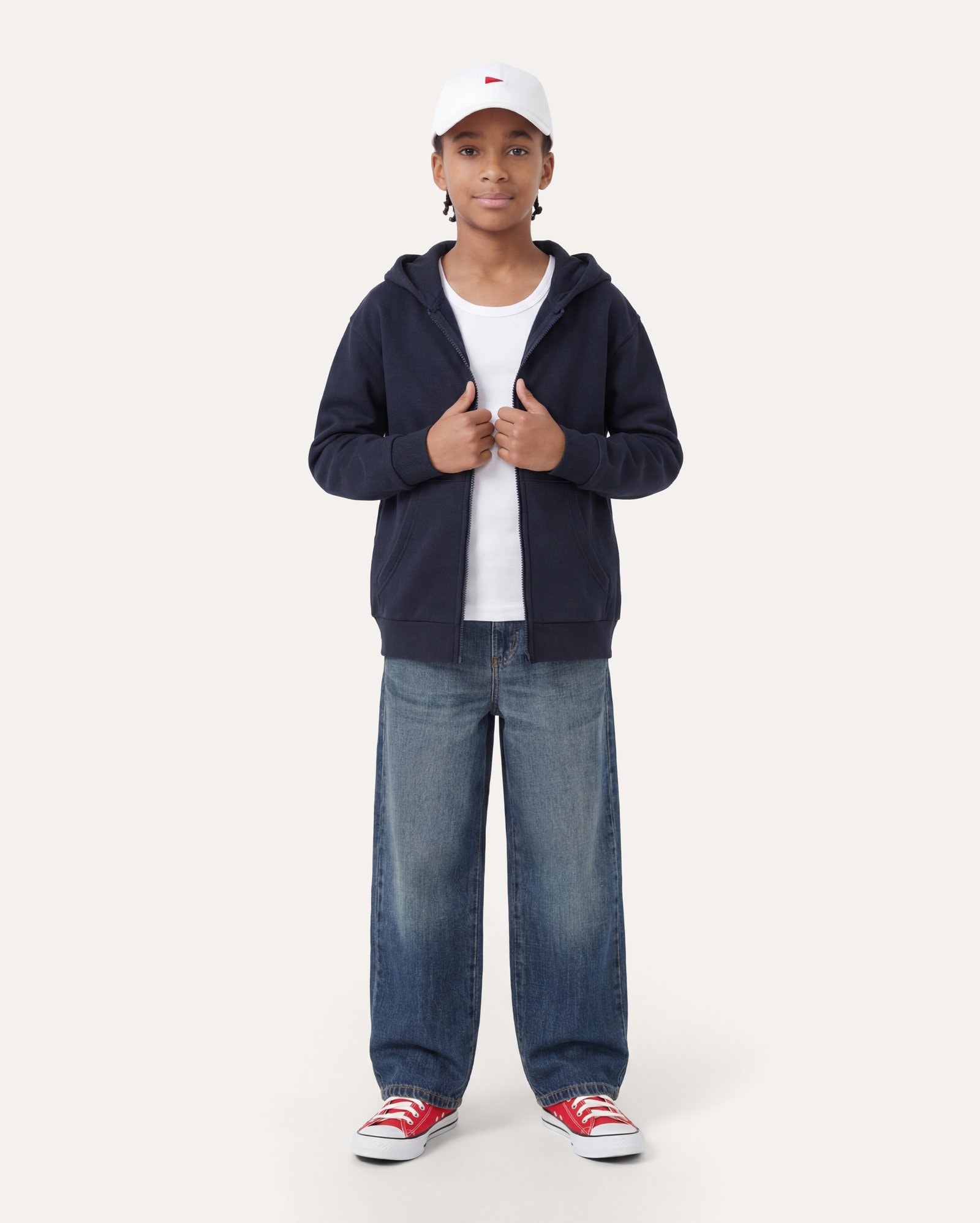 Calça jeans infantil skater 6-14A - denim escuro