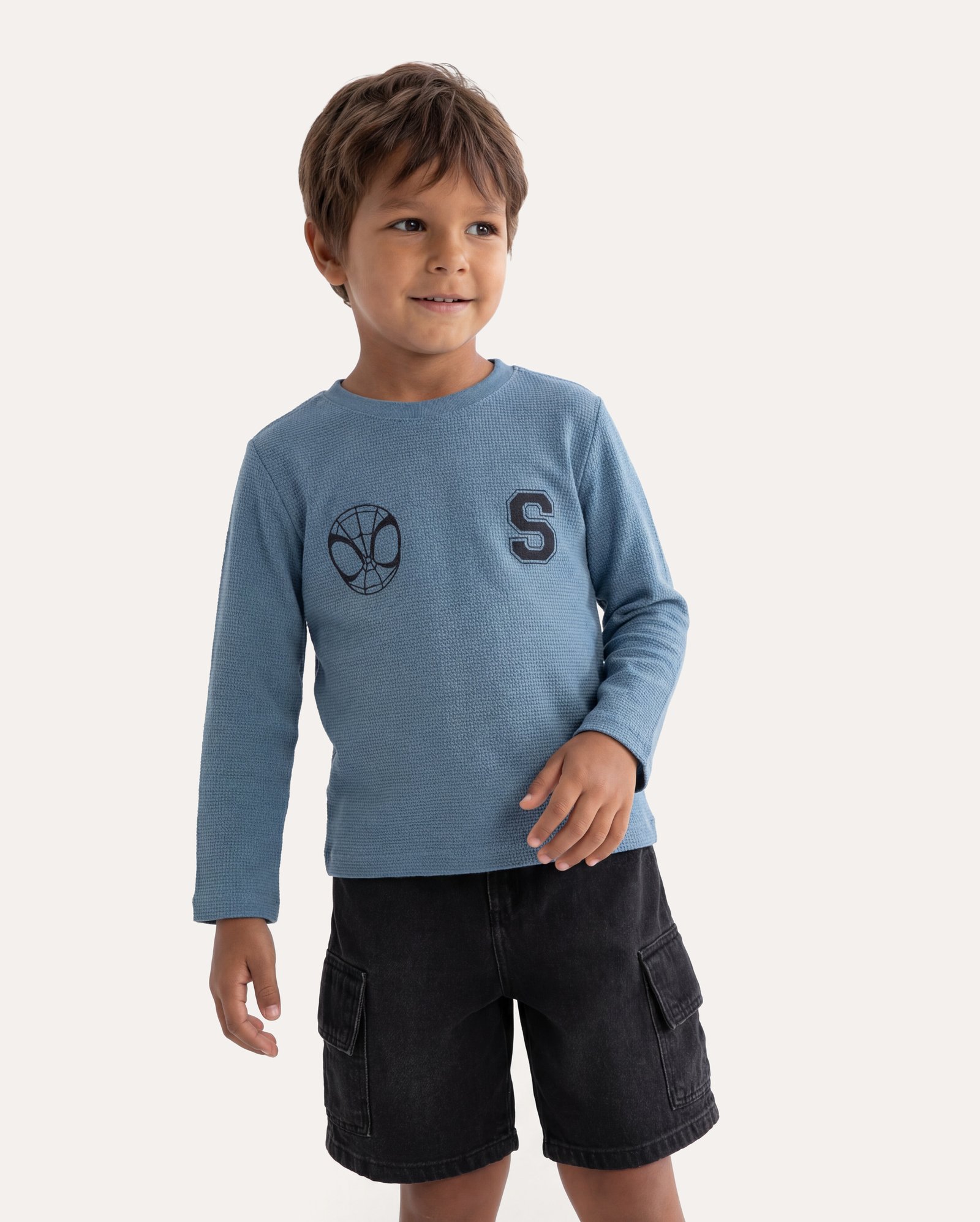 Camiseta infantil Spidey texturizada 1-6A - azul | Marvel