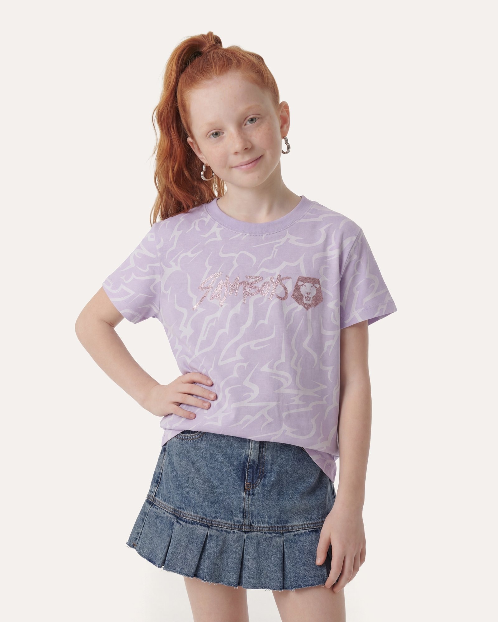 Camiseta infantil Guerreiras do K-pop 6-14A - lilás | Netflix