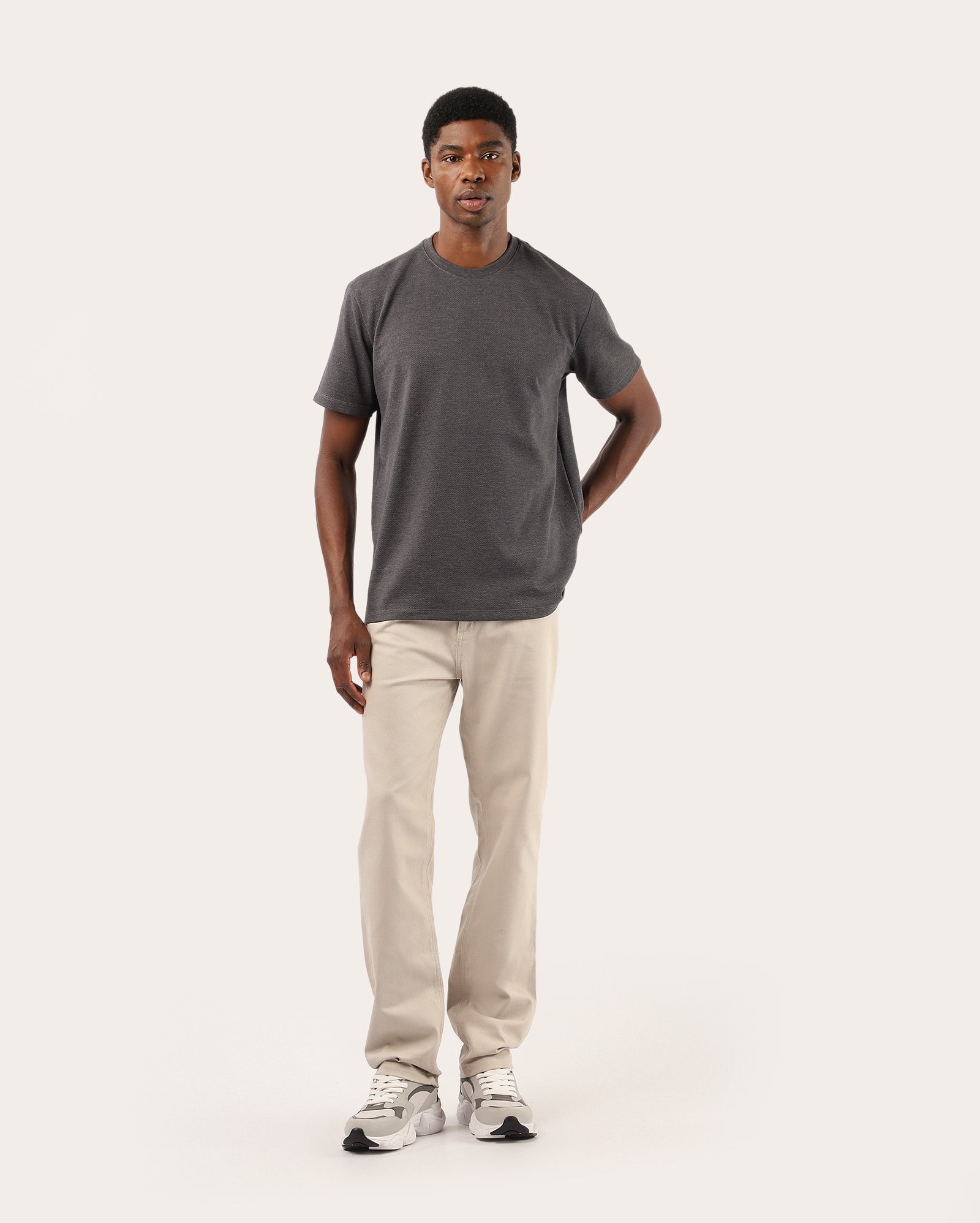 Calça sarja masculina reta - bege | Pool Jeans