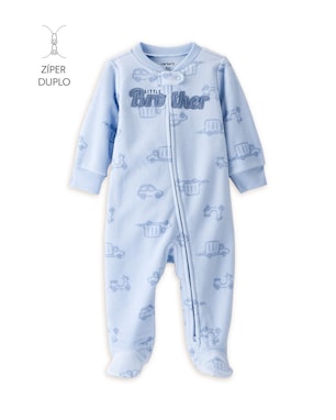 Macacão bebê em fleece little brother - azul | Carter's