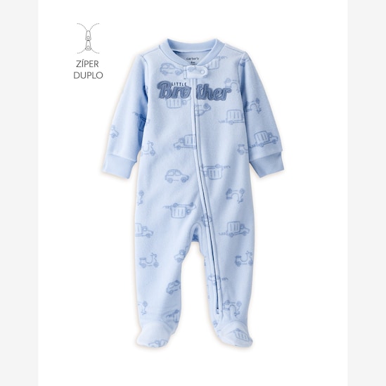 Macacão bebê em fleece little brother - azul | Carter's