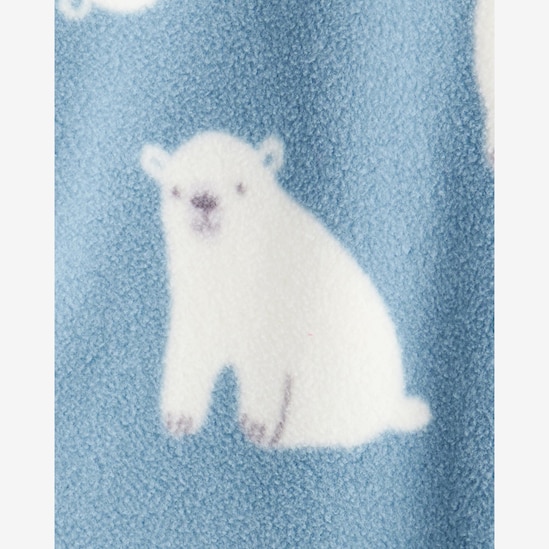 Macacão bebê com pezinhos em fleece urso - azul | Carter's