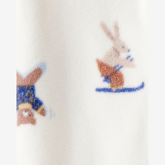 Macacão bebê em fleece animais na neve - off-white | Carter's