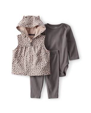 Conjunto longo bebê 3 peças canelado - multicor | Carter's