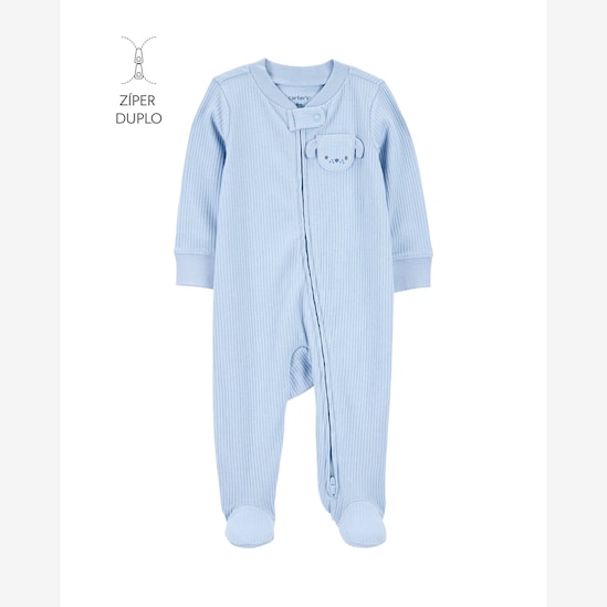 Macacão bebê bolso interativo cachorro - azul | Carter's