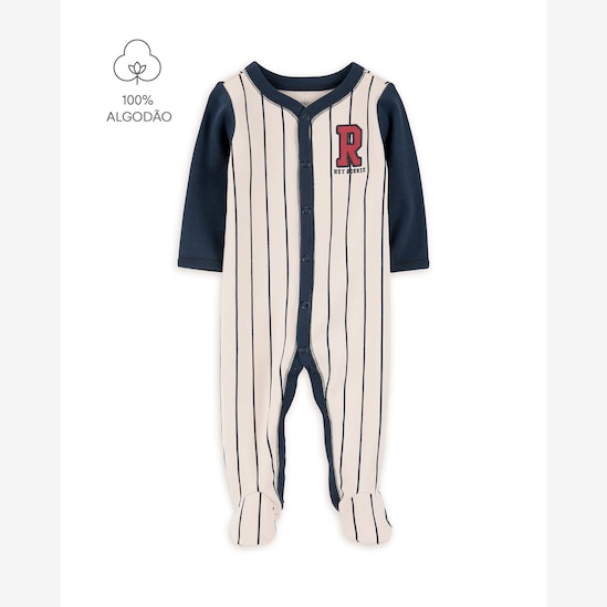 Macacão bebê baseball - bege | Carter's