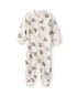 Macacão bebê com pezinho carrinho - bege | Carter's