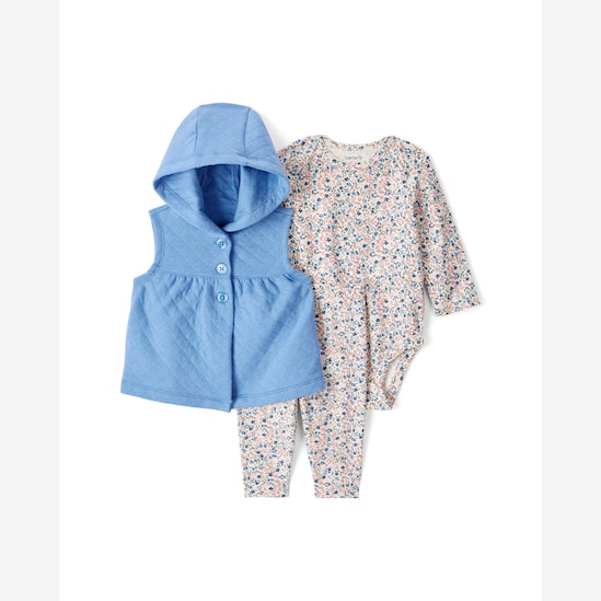 Conjunto longo bebê 3 peças matelassê - multicor | Carter's