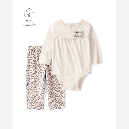 Conjunto longo bebê 2 peças onça - multicor | Carter's