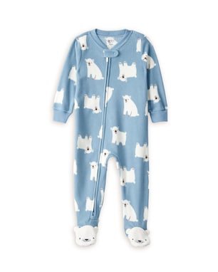 Macacão pijama bebê em fleece urso - azul | Carter's