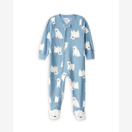 Macacão pijama bebê em fleece urso - azul | Carter's