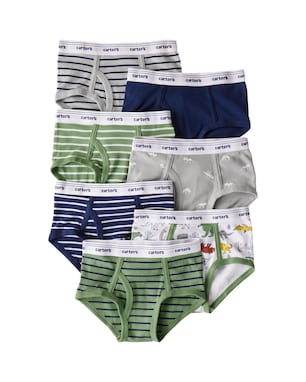Kit cueca infantil slip 7 peças variadas - multicor | Carter's