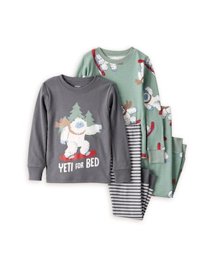 Pijama longo infantil 4 peças Yeti - multicor | Carter's