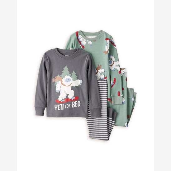 Pijama longo infantil 4 peças Yeti - multicor | Carter's