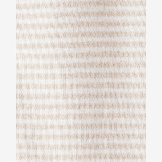 Macacão pijama bebê listrado - bege | Carter's