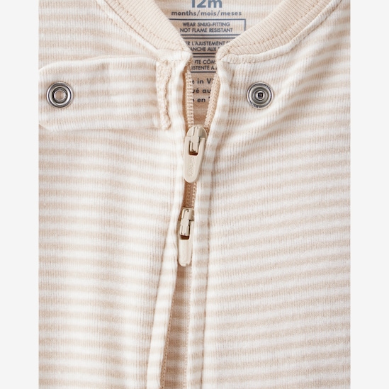 Macacão pijama bebê listrado - bege | Carter's