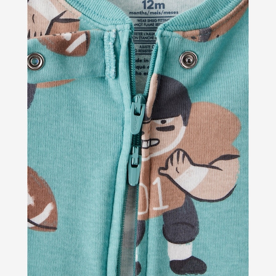 Macacão pijama bebê futebol americano - azul | Carter's