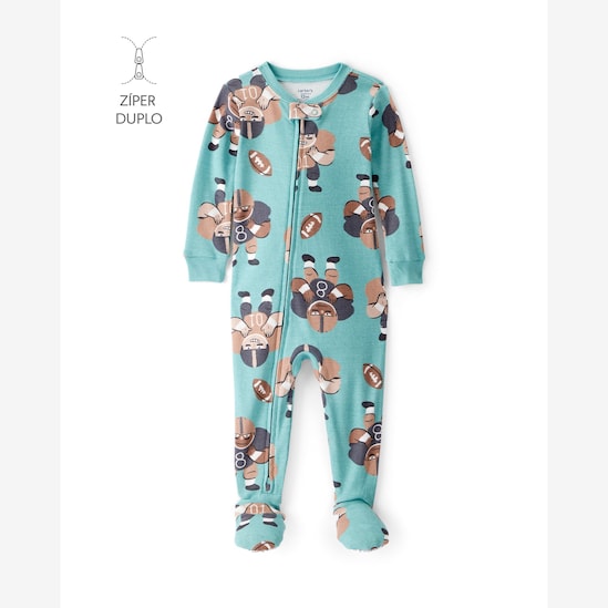 Macacão pijama bebê futebol americano - azul | Carter's