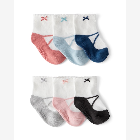 Kit meia bebê 6 pares sapatilha - multicor | Carter's