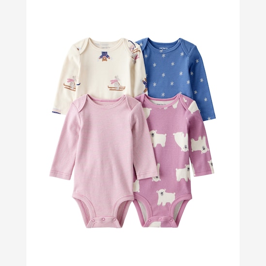 Kit body bebê 4 peças neve - multicor | Carter's