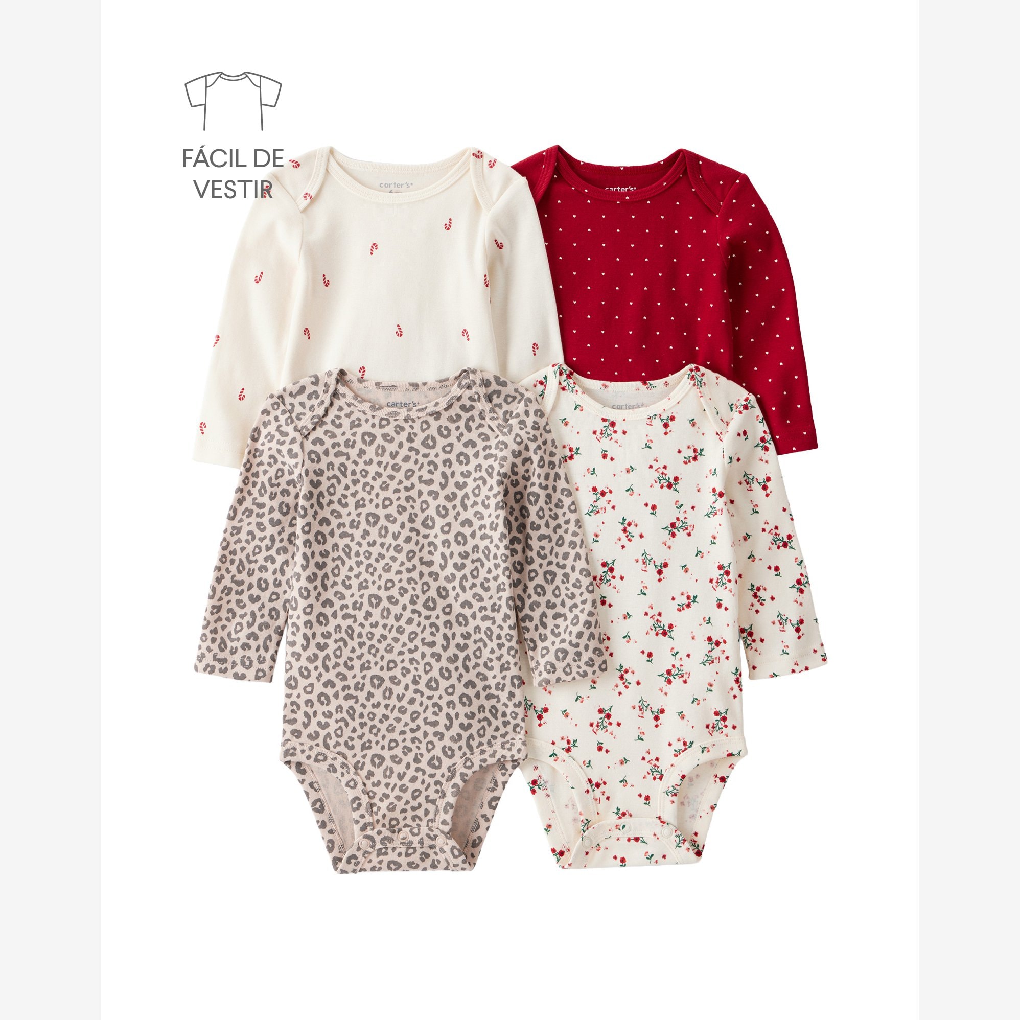 Kit body bebê 4 peças variadas - multicor | Carter's