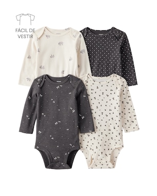 Kit body bebê 4 peças laços - multicor | Carter's