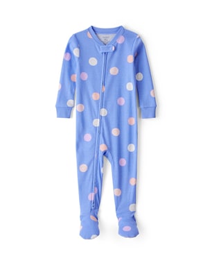 Macacão pijama bebê com pézinho poá - azul | Carter's