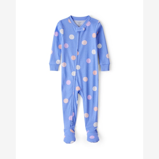 Macacão pijama bebê com pézinho poá - azul | Carter's