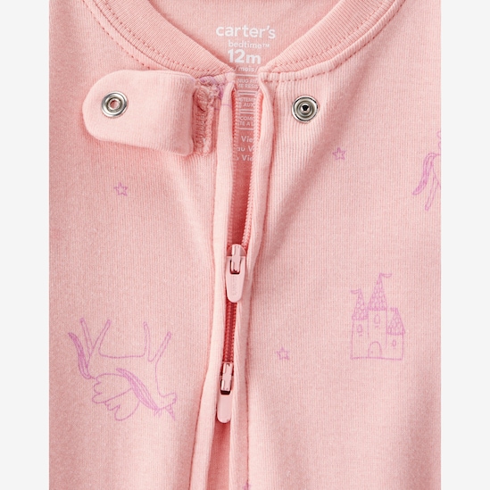 Macacão pijama bebê com pezinho unicórnios - rosa | Carter's