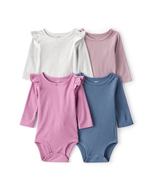 Kit body bebê 4 peças canelado - multicor | Carter's