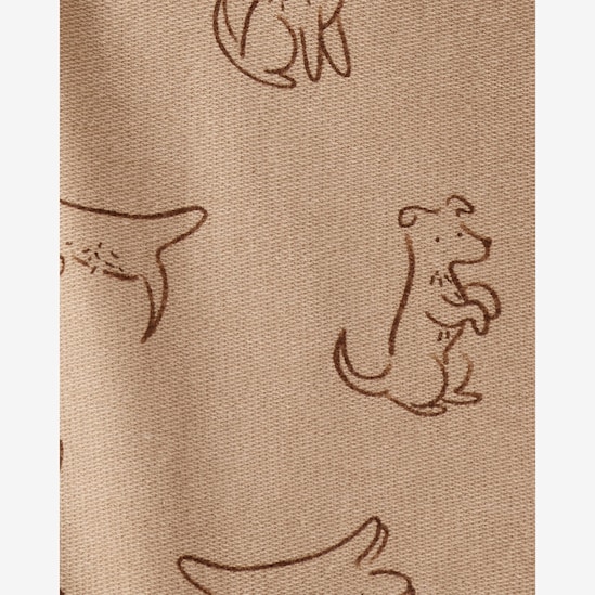 Conjunto longo de moletom infantil 2 peças cachorro - marrom | Carter's