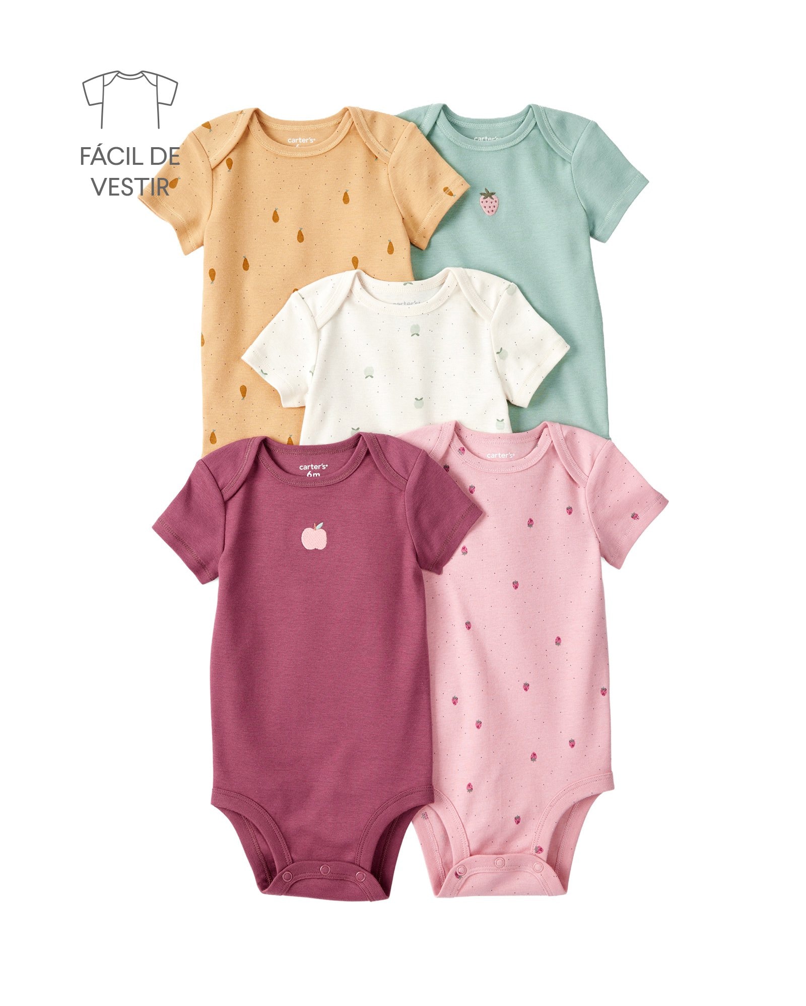 Kit body bebê 5 peças frutinhas - multicor | Carter's