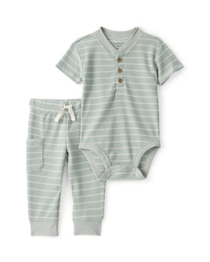 Conjunto longo bebê 2 peças listrado - verde | Carter's