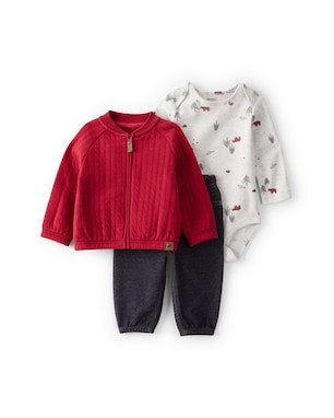 Conjunto longo bebê 3 peças matelassê urso - multicor | Carter's