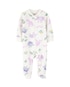 Macacão bebê floral com pezinho - branco | Carter's