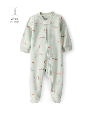 Macacão bebê em fleece com pezinhos - verde | Carter's