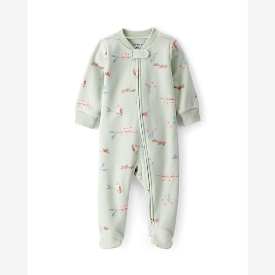 Macacão bebê em fleece com pezinhos - verde | Carter's