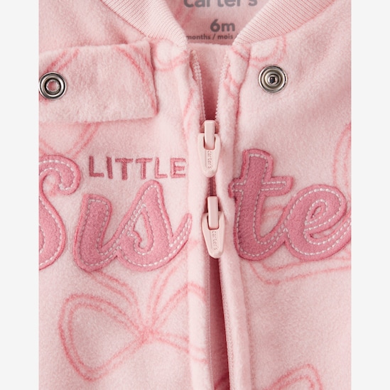 Macacão bebê em fleece little sister - rosa | Carter's