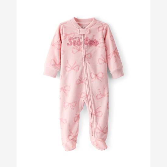 Macacão bebê em fleece little sister - rosa | Carter's