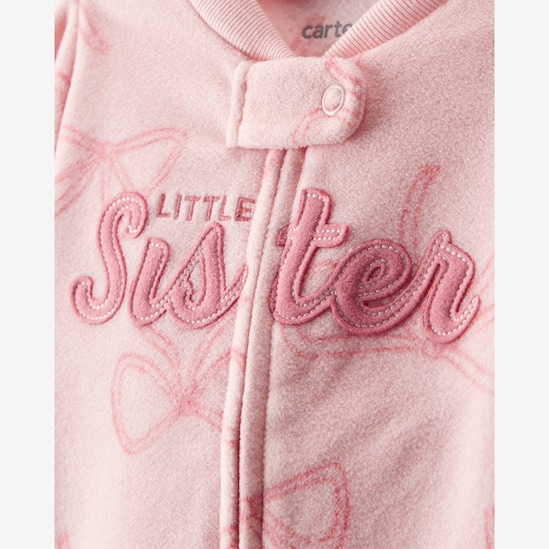 Macacão bebê em fleece little sister - rosa | Carter's